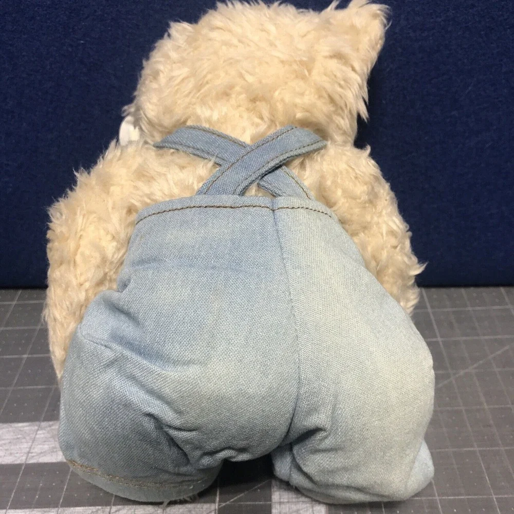 Zondervan Love Bears All Things Thankful‎ Plush Sitting Bear Blue Overalls 2002